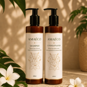 Kit Shampoo e Condicionador Amaéco Botanics Low Poo: Reconstrução, Crescimento e Efeito Desmaia Fio